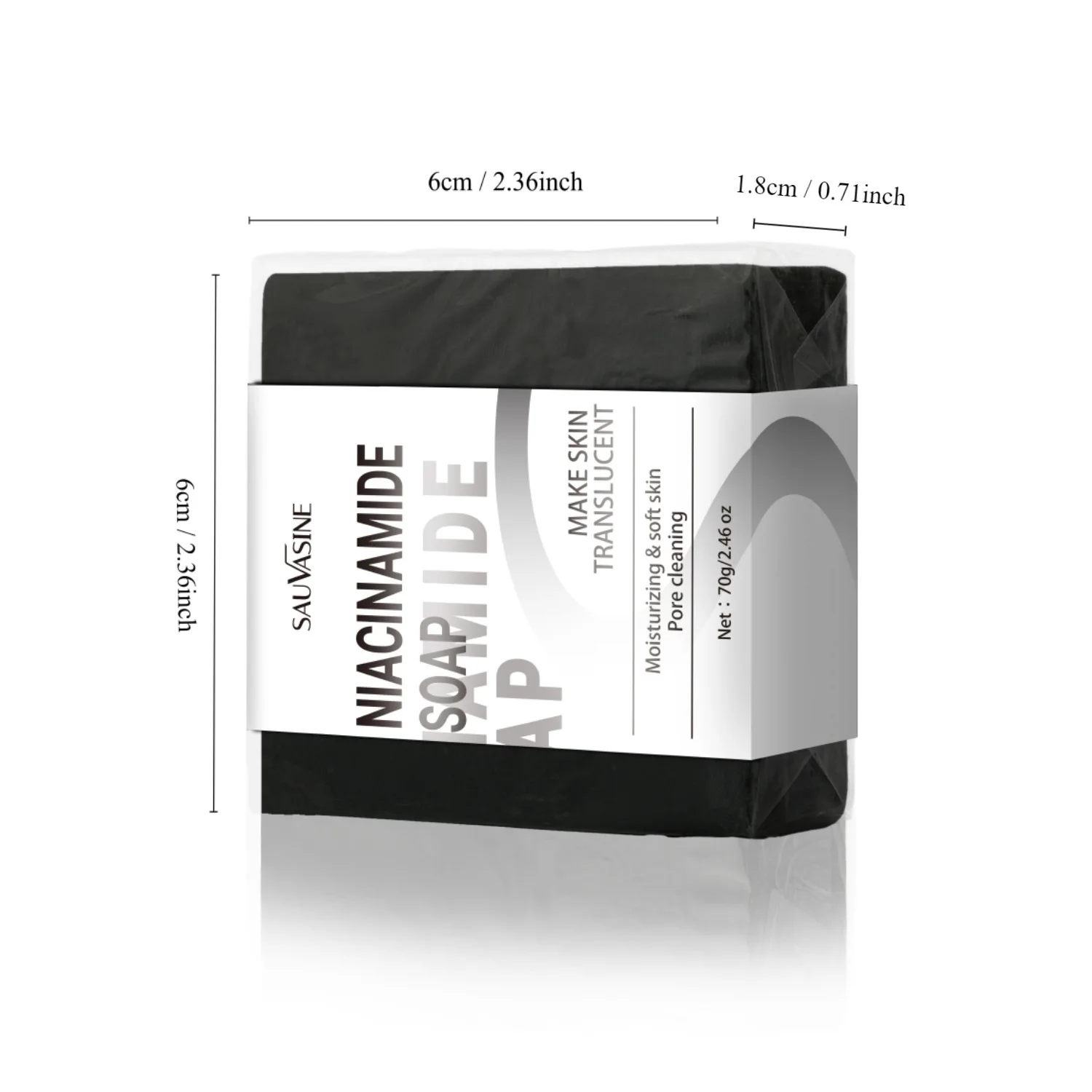 Niacinamide Handmade Sabonete de Limpeza Profunda, Hidratante Corporal, Pele, 70g