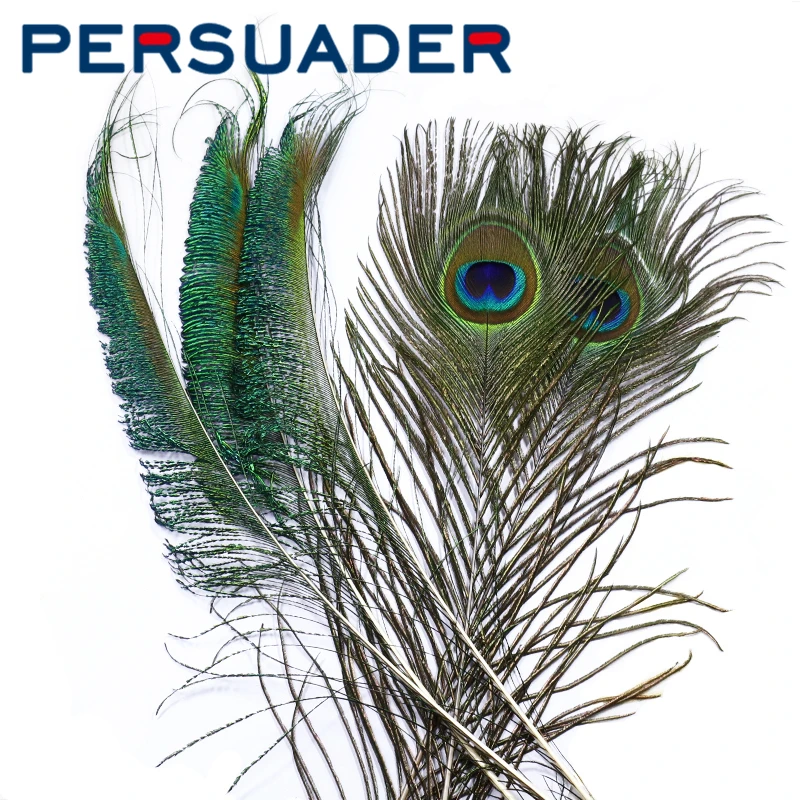 

Persuader 10pcs handpicked peacock big eyed herl/sword tail feathers wings&tails fly tying materials for Sea Trout &Salmon flies