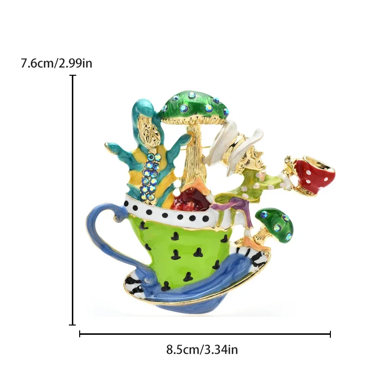 Cartoon Cute Mushroom Cup Spirits Brooches Unisex Enamel Fairy-tale Figure Badges Gifts Little Turtle Brooch Elegant Suit Badge