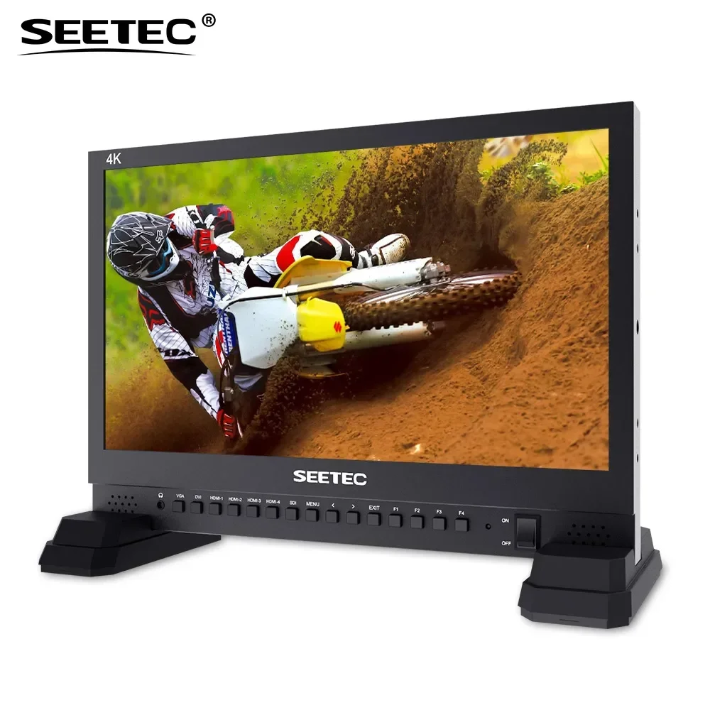 Seetec 4K156-9HSD-384 15.6 Inch IPS UHD 3840x2160 4K Broadcast Monitor with 3G-SDI HDMIx4 Quad Split Display Peaking Focus Assis