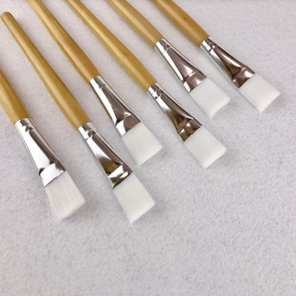 2Pcs Mask Brush for Face Professional DIY Skincare Tool Wooden Long Handle Smooth Coverage Nose Eyes Area view 6
