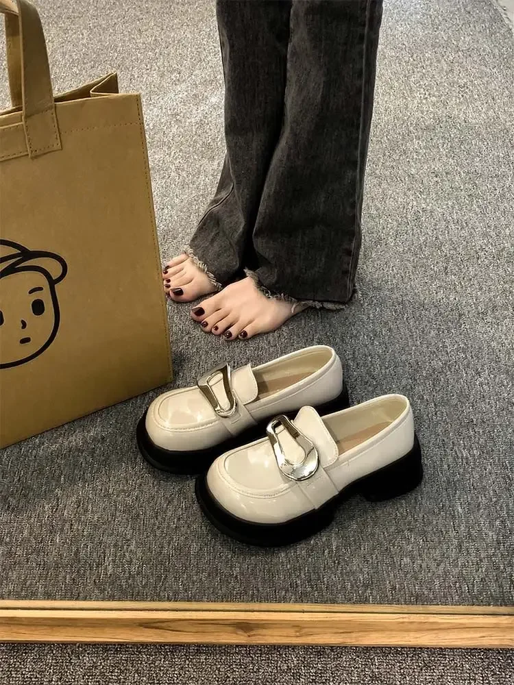 

Мокасины с круглым носком на платформе, милые туфли Kawaii на среднем каблуке для женщин, женские туфли-лодочки, весенняя обувь высокого качества для отпуска, оптовая продажа