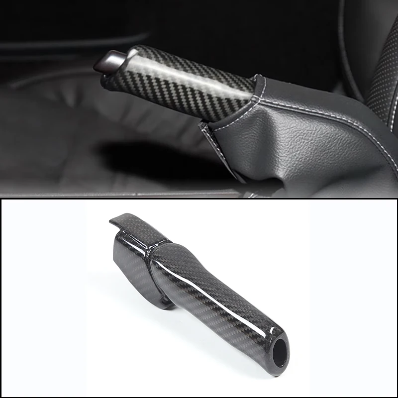 

For Nissan GTR R35 2008-2021 Real Carbon Fiber Hand Brake Handle Cover Auto Handbrake Grip cover Trim Car Interior Accessories