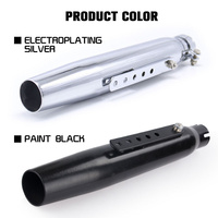 Universal Motorcycle Cafe Racer Exhaust Mufflers Silencer Pipe Motorbike Exhaust System Black / Silver Handsome Free Shipping