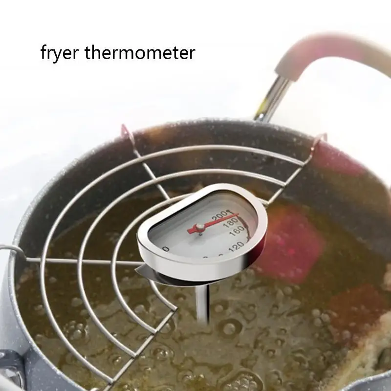 

E1PC Oil Thermometer for Deep Frying Steel & Glass Deep Frying Thermometer 0-200 ℃ for Ideal for Cooking Oil Deep Frying Fr