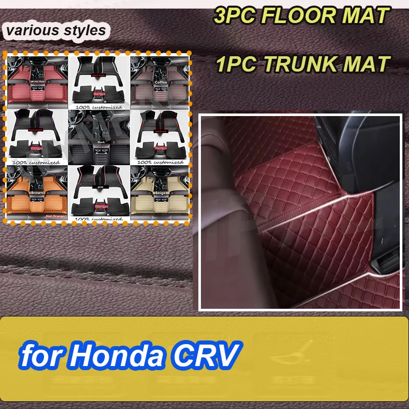 

LUXURY Car floor mats for Honda CRV 2017 2018 2019 2020 2021 2022 2023 Custom auto foot Pads automobile carpet cover