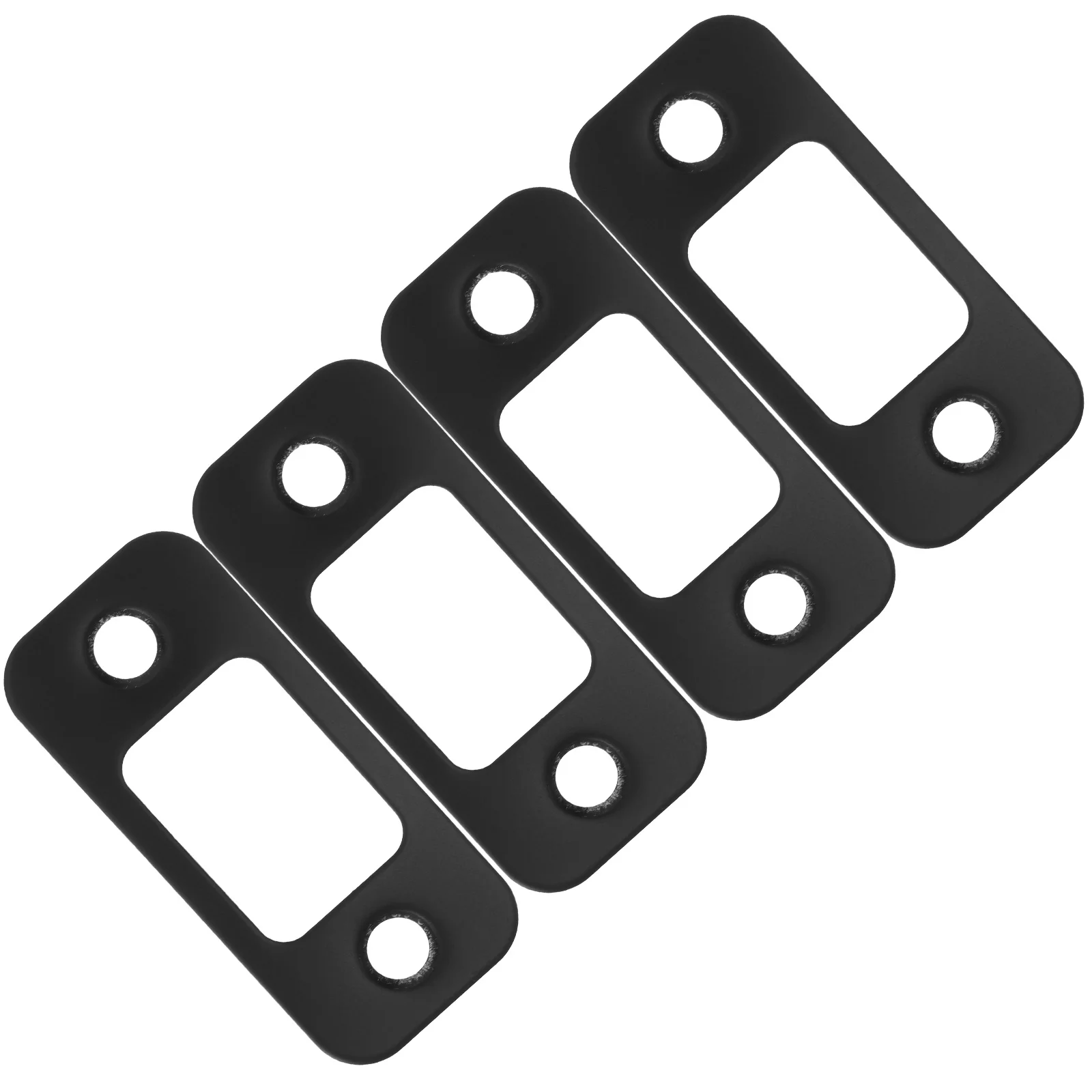 

4 Pcs Door Lock Accessories Front Reinforcement Stainless Steel Plate Covers Deadbolt Hole Filler Strike Black Gate