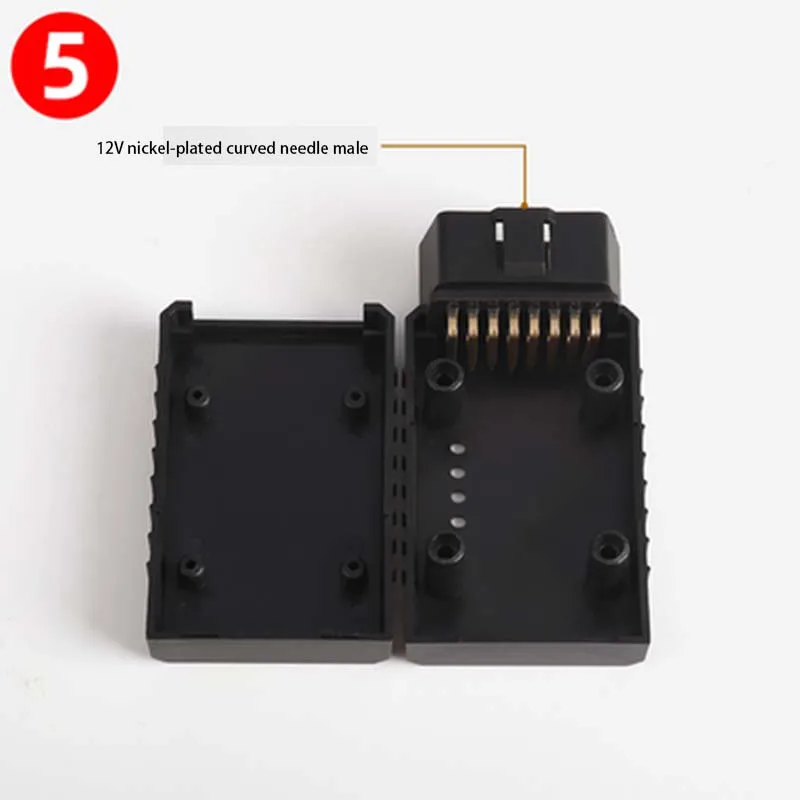 12V Port ELM327 OBD2 Connector Cover with Enclosure J1962m Plug with Enclosure 16pin Male Female Connector DIY Tool Two Open