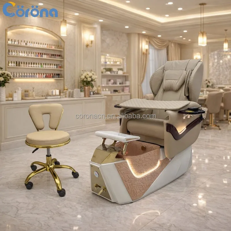 Airo Professional Salon Furniture Electric Reclining Foot Spa Massage Pedicure Chair for Beauty Salon