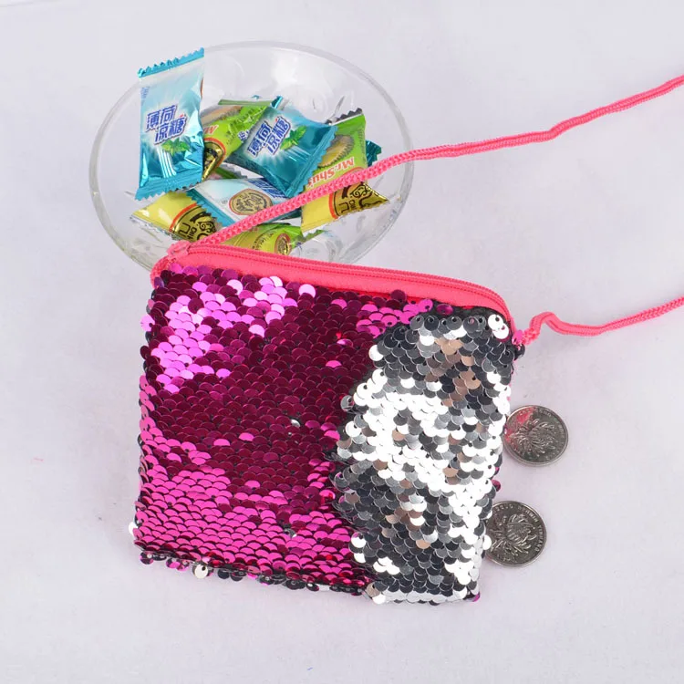 Children Kawaii Sequin Square Coin Purse Large Capacity Crossbody Bag Makeup Bag Walking Cycling Travel Outdoor