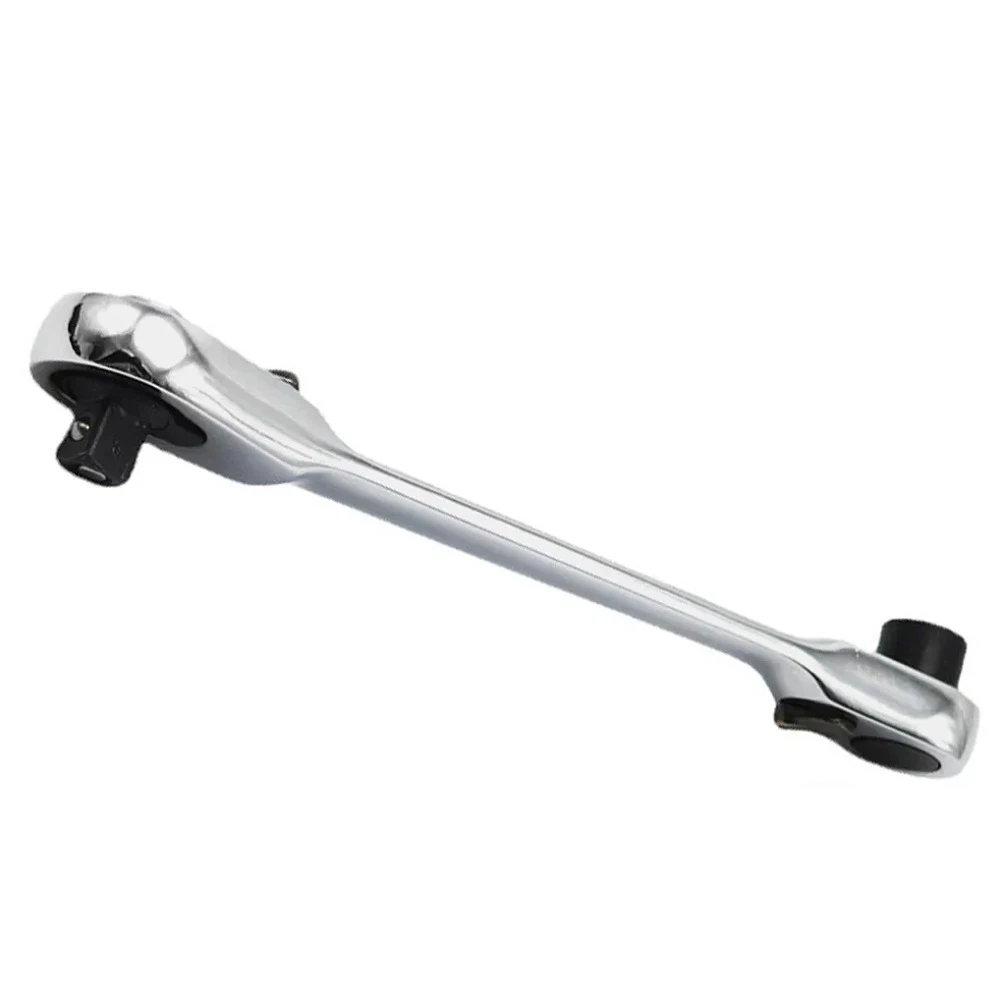 

Chrome Vanadium Steel 72 Teeth Double Ended Ratchet Wrench with Quick Socket and Hex Screwdriver for Multiple Uses