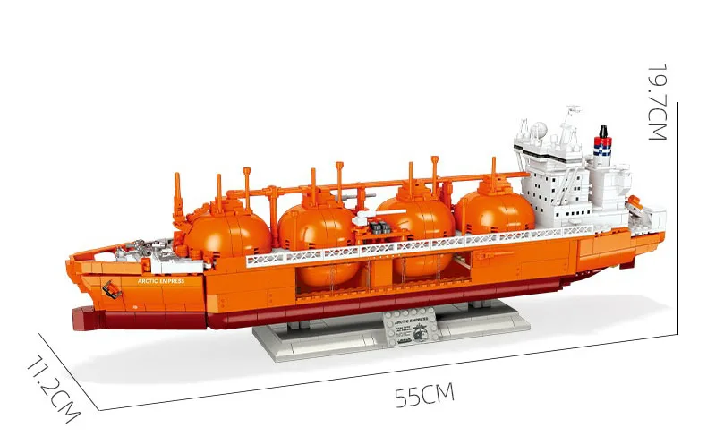 Idea Boat Baustein-Set MOSS-Typ LNG-Vesselträger Schiffsmodell-Bausatz Konstruktions-Bausteine Sammlerstück Heimdekoration als Geschenk – Detail 9