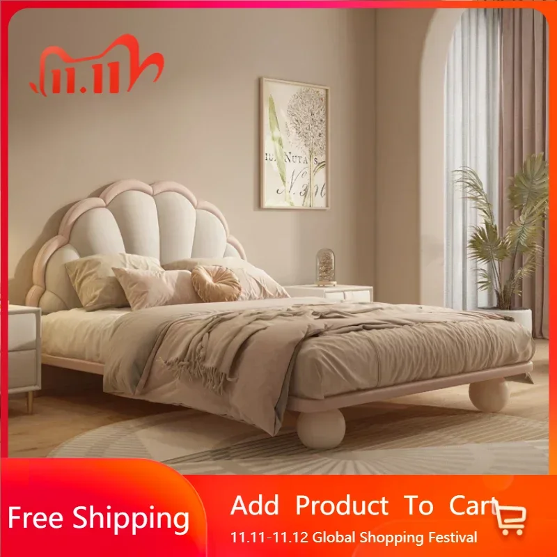 

Women Wooden Double Bed Frame Modern Bedroom Twin Full Size Bases Bed Queen Home Lazy European Cama Queen Size Hotel Furniture