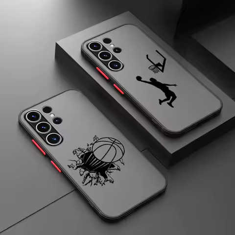 Basketball Case for Samsung Galaxy A22 A25 A31 A71 A72 A24 A32 A23 A34 A26 A21s A53 A56 A35 A36 A52s A33 A51 Black Edge Shell