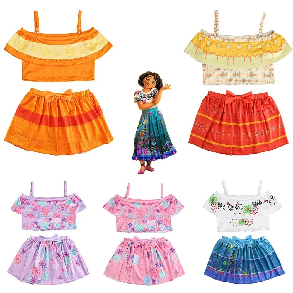

Children's Two-Piece Swimsuit Set loween Cosplay Costumes Spring Ethnic Stage Wear No Brand Registered Trademark