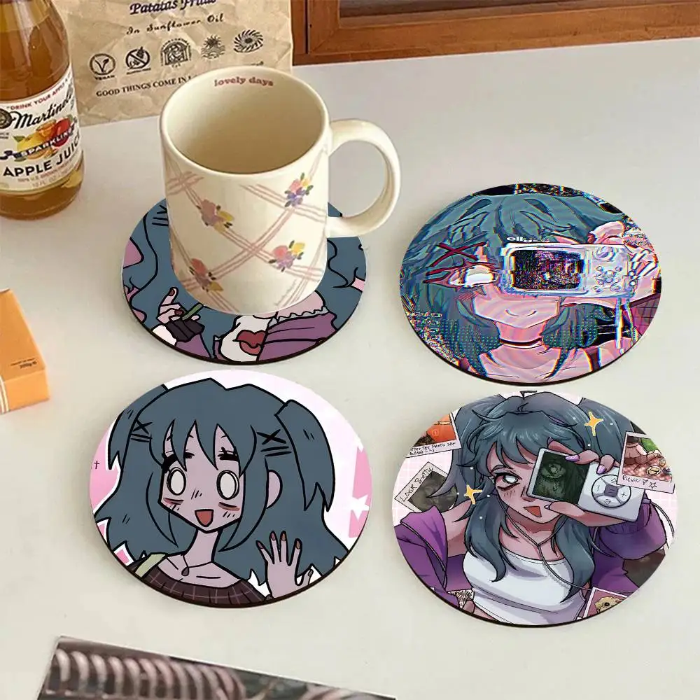 Horror Game Laceys Wardrobe Anime Round Wooden Coasters Suitable For Restaurants And Coffee Home Gift Choice Holidays