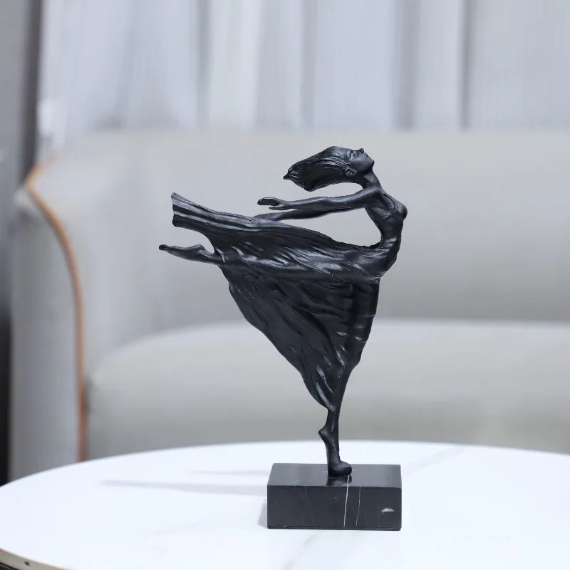 

Creative Abstract Metal Girl Ballet Dancing Girl Sculpture Realistic Figure Statue Metal Figurine Home Decoration Accessories