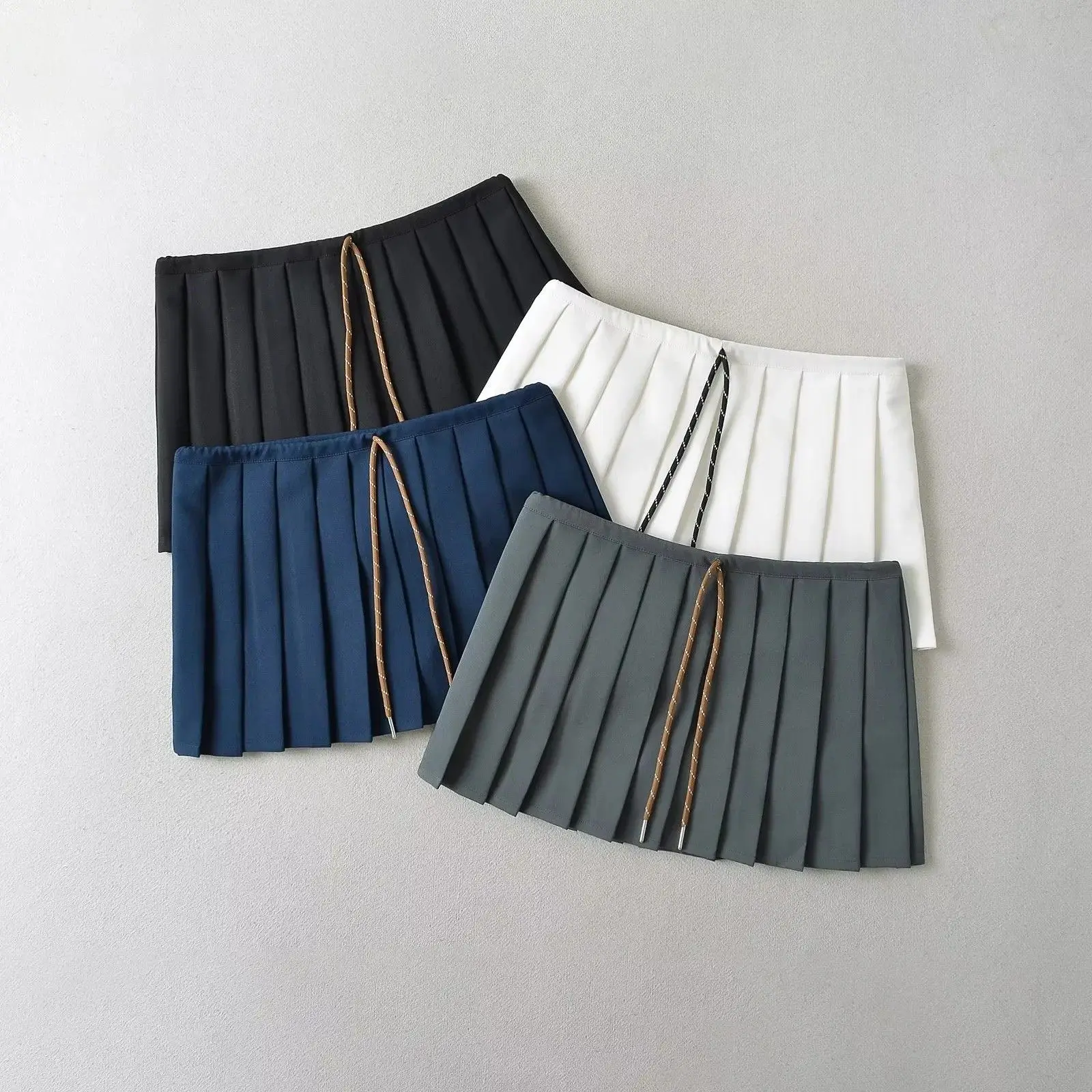 الرجعية الأكاديمية مثير منخفضة الخصر الورك رفع مطوي ort تنورة الصيف فتاة حار التخسيس الساق إطالة ألف خط تنورة ملفوفة #1