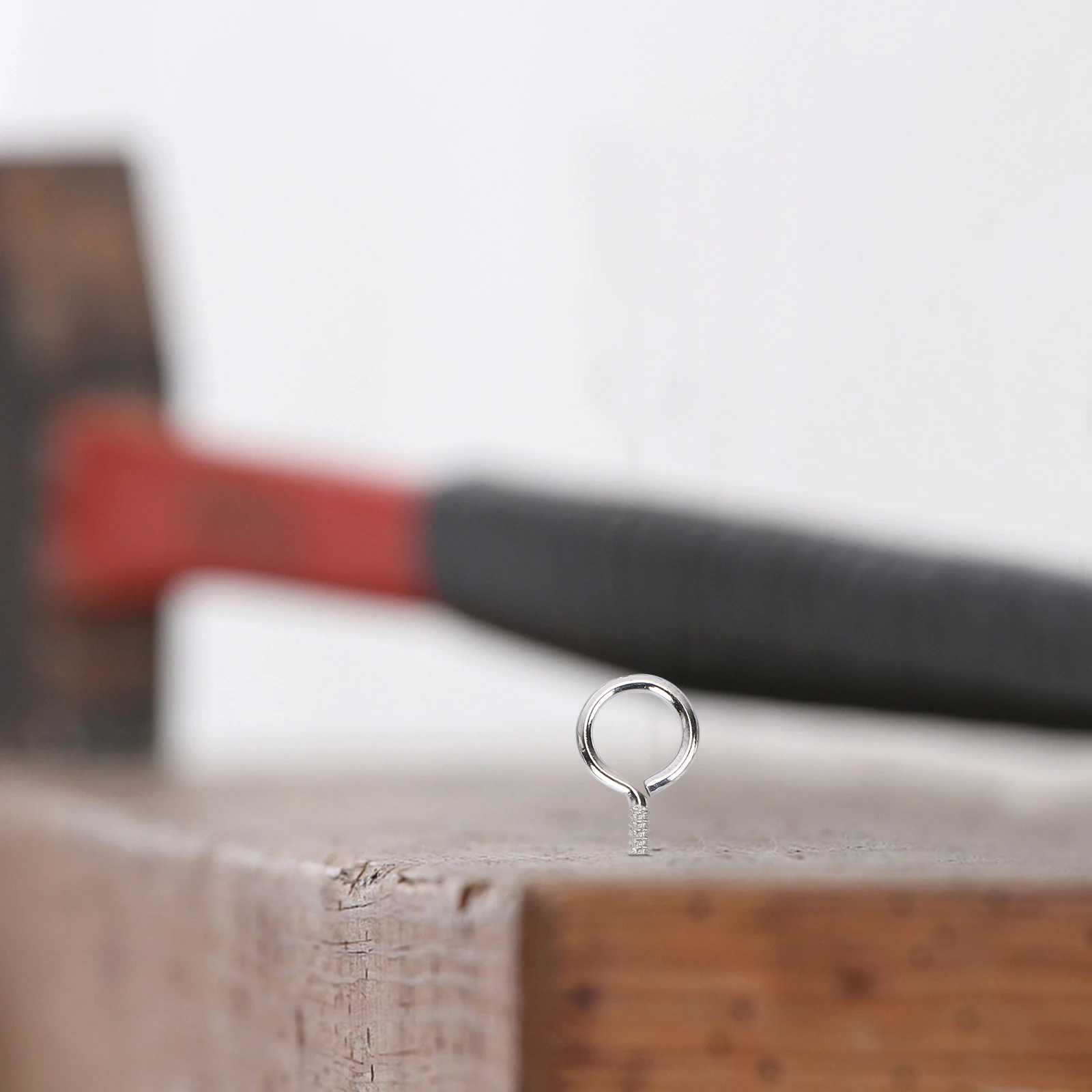 

36pcs 26Mm Threaded Self-Tapping Hook Hanging Light Duty Hook For Wood Ceiling Screw With Sheep Eye Socket Ring Home