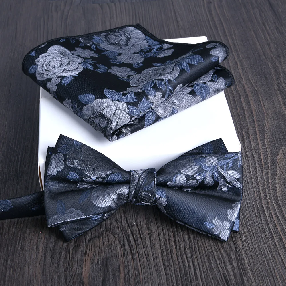 2026 Tie And Handkerchief 2-Piece Set Embroidered Formal Business Groom Wedding Fashion Trend New Red Wine Color