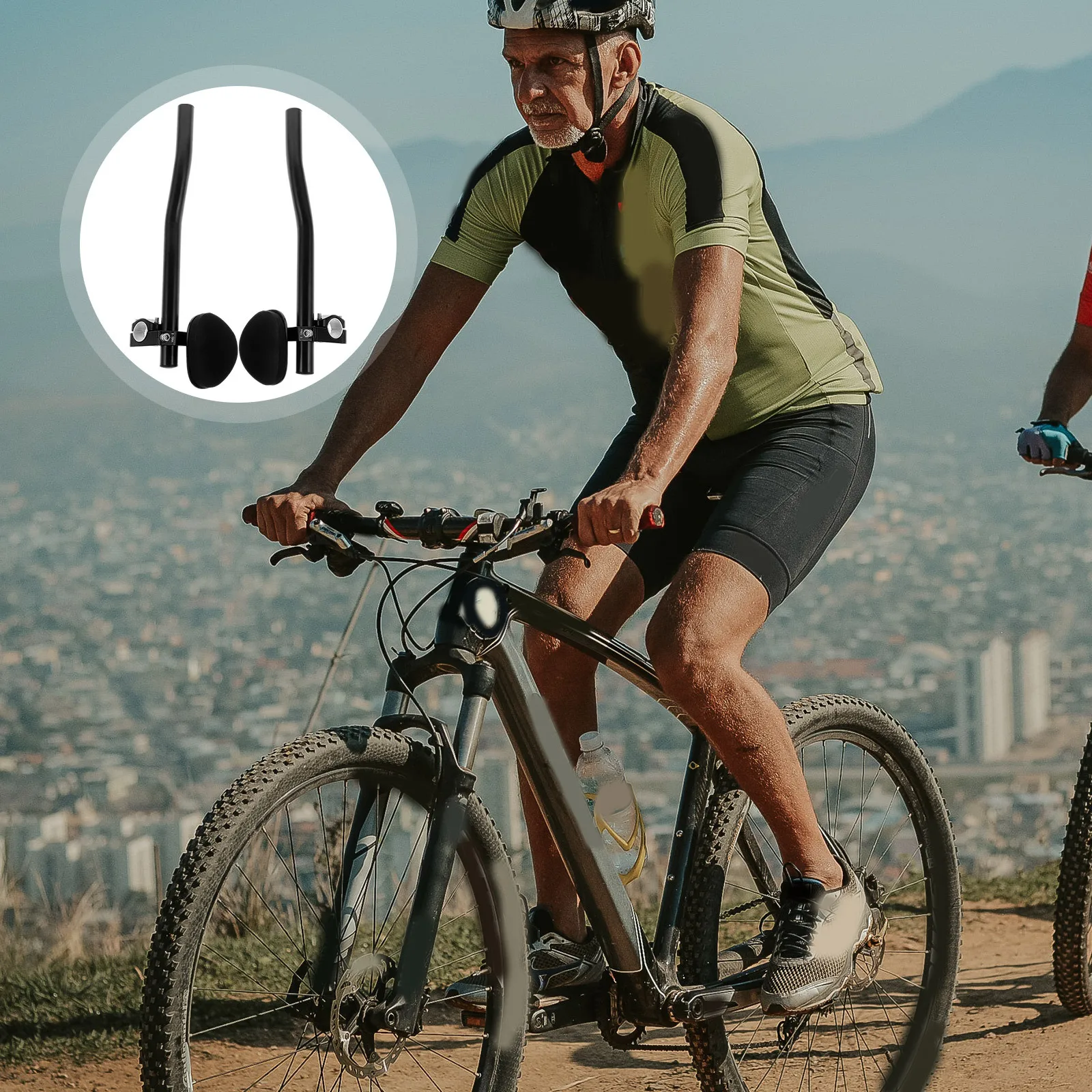 Bike Handlebar Tt Bars 10cm Straight Section Split Design Adjustable Arm Rests Non Slip Cushion Road Mountain Bike