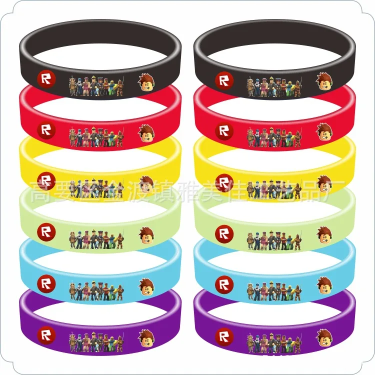 Roblox Badge Wristband Keychain Anime Figure Jewelry Accessories Kid Birthday Party Decoration Cartoon Pins Bracelet Kid Gift