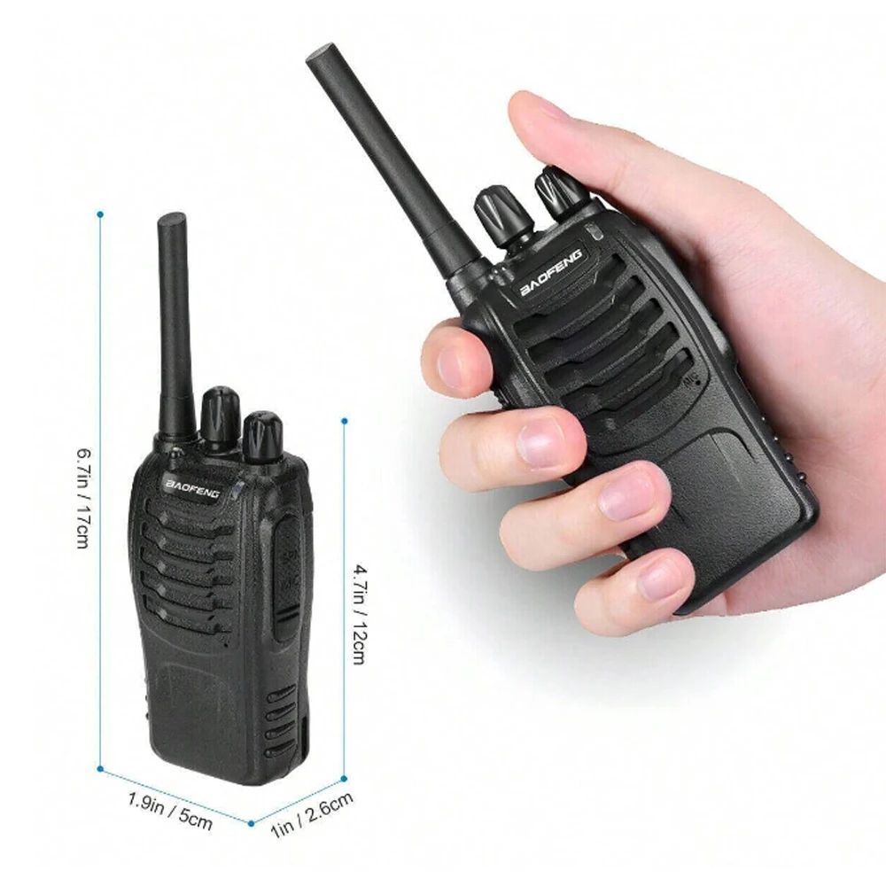 2pcs Baofeng BF-88E walkie-talkie 50 kilometers 16CH UHF 446.00625-446.19375MHz 12.5KHz Channel Separation with USB Charger