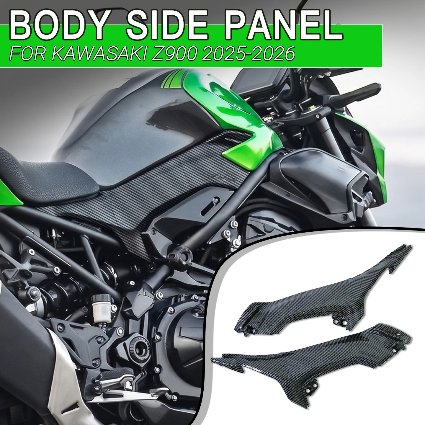 

For Kawasaki Z900 Z900SE 2025 2026 Motorcycle Front Spoiler Downforce Winglets Fairing Aerodynamic Kit