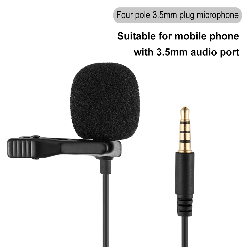 Mini micrófono portátil Universal Flexible de 3,5mm, manos libres, Clip en el micrófono, Audio para teléfono móvil/ordenador/cámara SLR