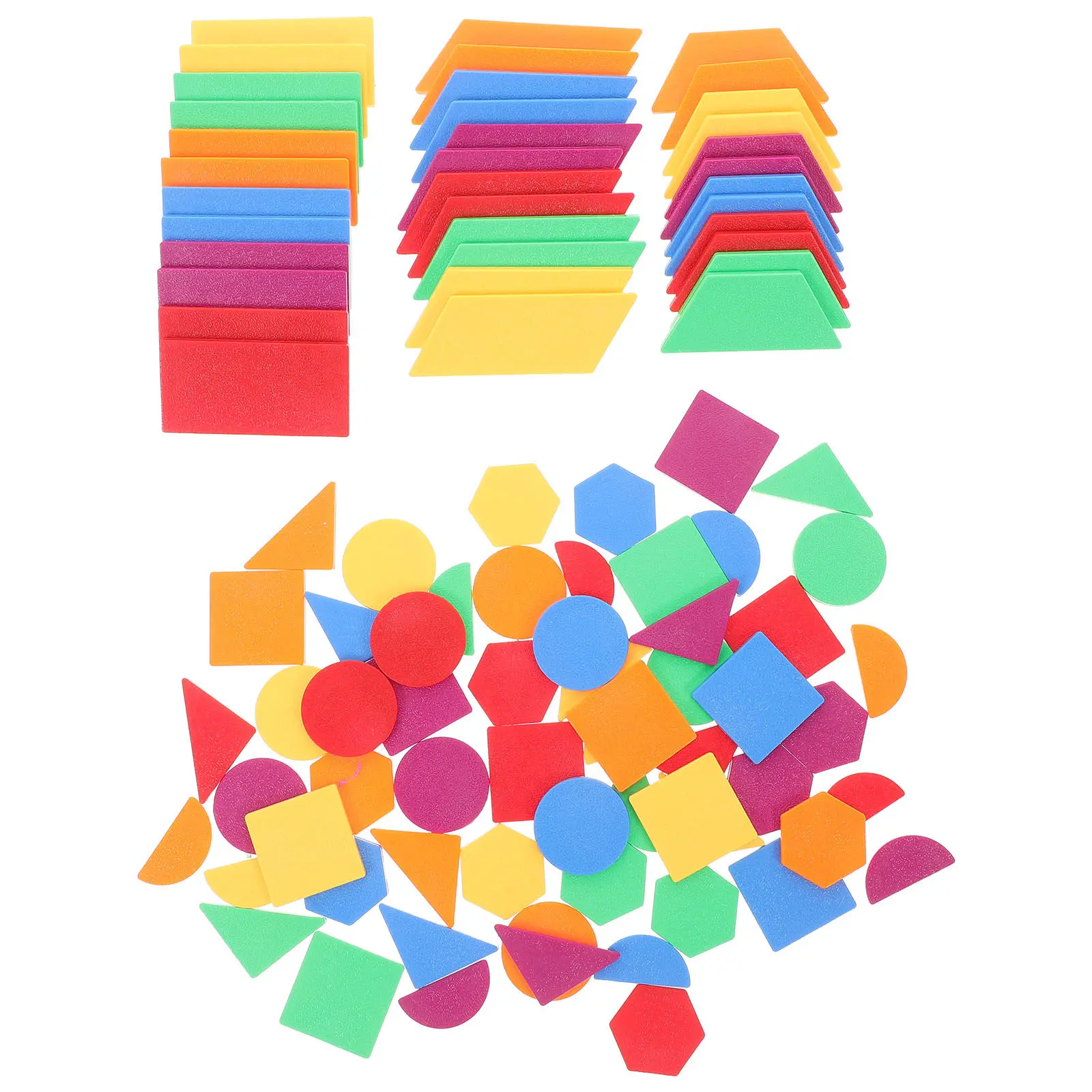 

96Pcs Educational Geometric Shapes Puzzle for Kids Spatial Imagination Preschool Learning Activities Pattern Blocks