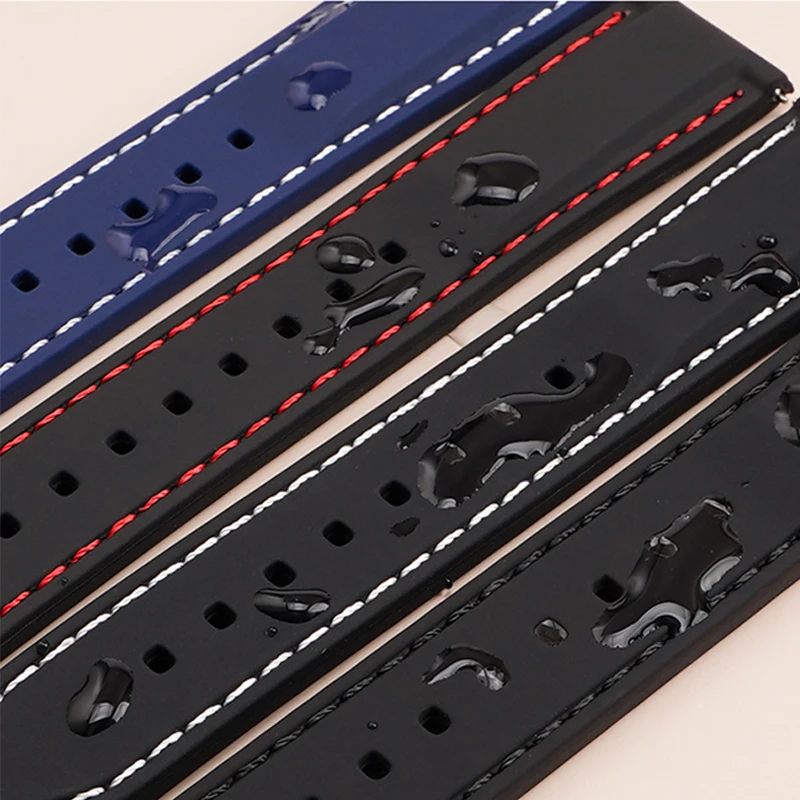 Silicone Rubber Watch Band Universal Waterproof Sport Strap for Casio Seiko Citizen Bracelet Watchband 16mm 18mm 20mm 22mm 24mm