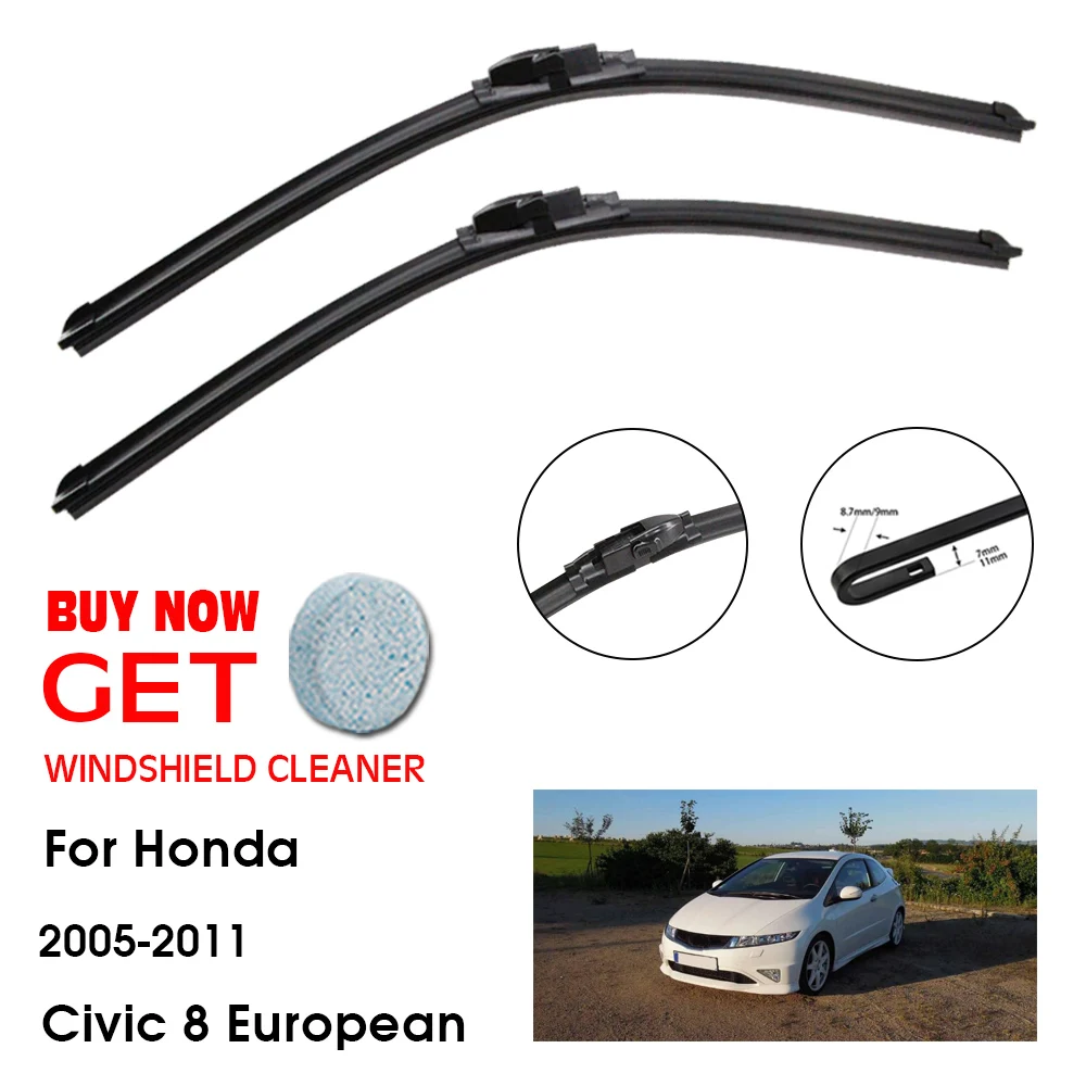 

Car Wiper Blade For Honda Civic 8 European 26"+23" 2005-2011 Front Window Washer Windscreen Windshield Wipers Blades Accessories