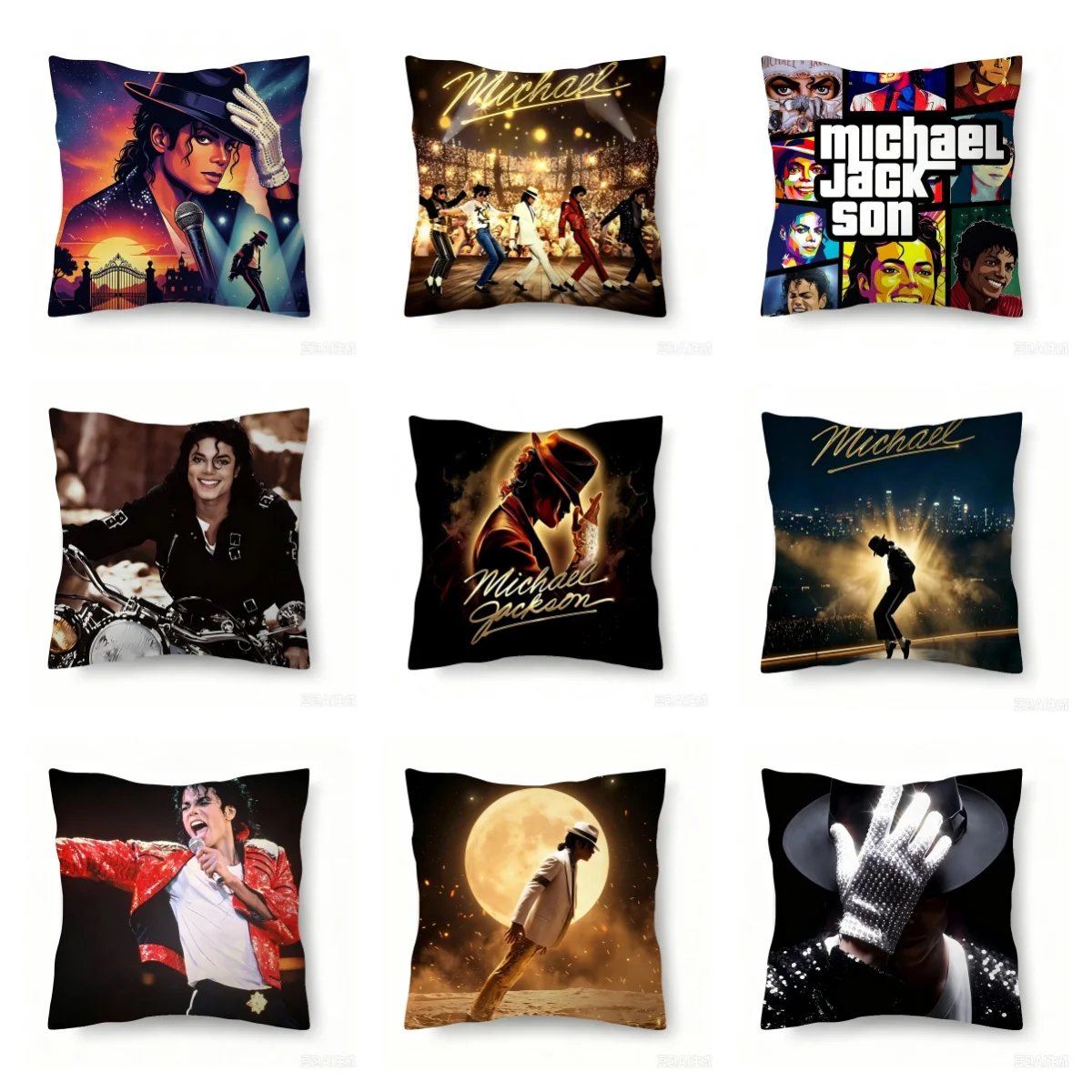 1pc Michael Jackson Pillow Cover, Polyester 2D Double-Sided Print, Sofa Cushion Cover for Home Decor, Decorative Throw
