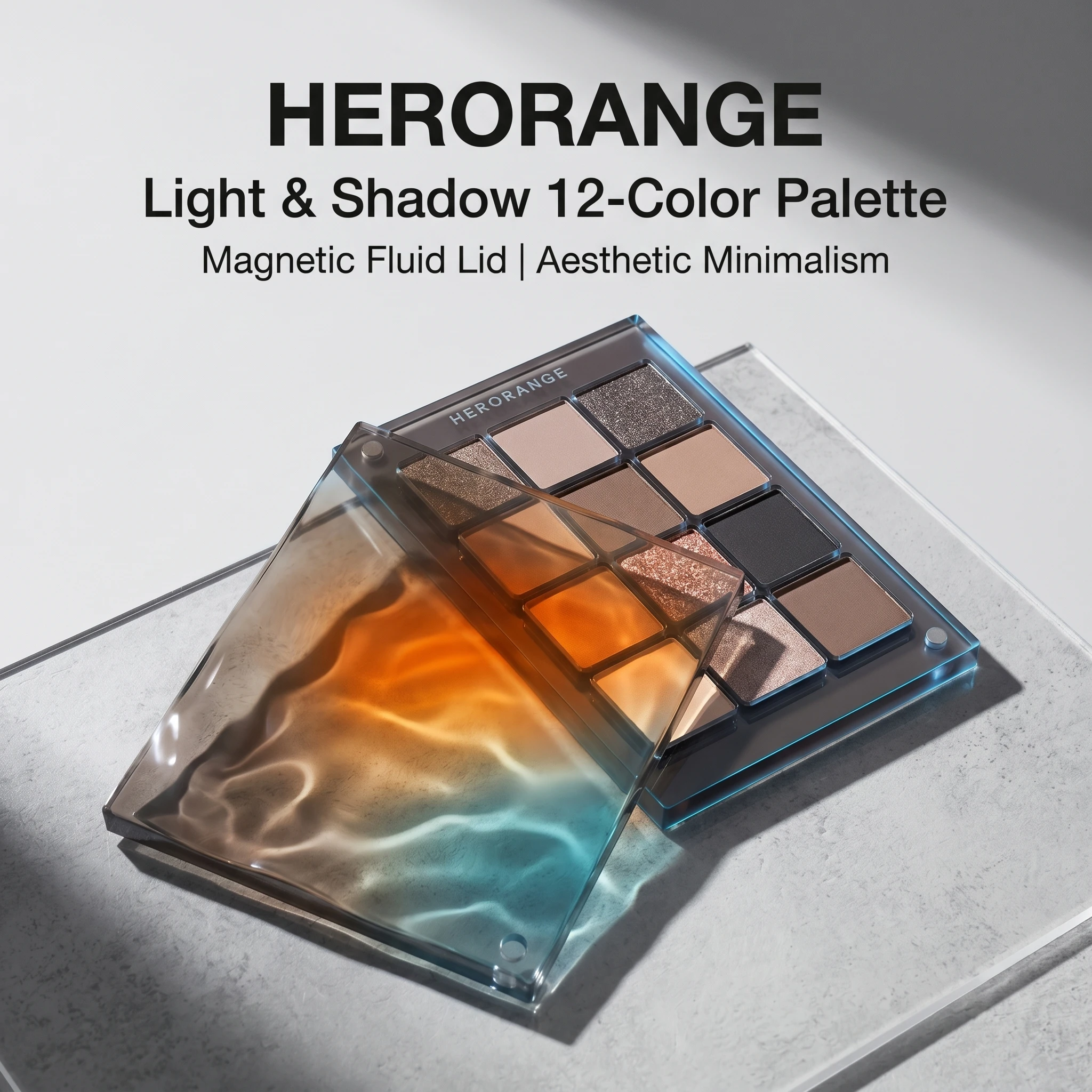 Paleta de sombras de ojos de 12 colores Herorange Light and Shadow, textura mate, suave y fina, sin desprendimiento de polvo, reduce fácilmente la hinchazón de los ojos, brillo perlado, subtil y discreto, realza las párpados y el área debajo de los ojos, aplicación de color uniforme, se adhiere bien y dura, es fotogénica, apta para principiantes, ideal para el uso diario y para looks de maquillaje natural.
