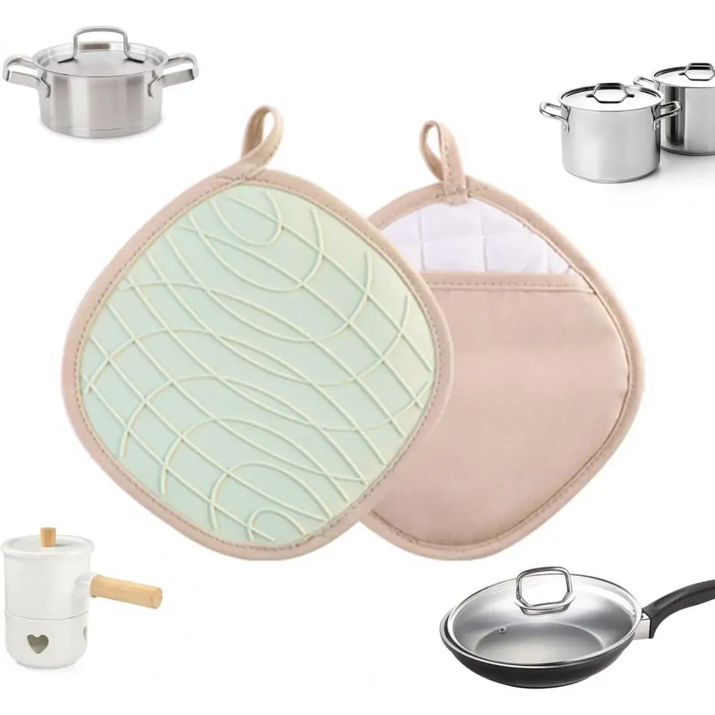Silicone Oven Mitts for Cooking Stylish Silicone Pot Holders with Pockets Heat Resistant Hot Pads for Kitchen Baking for Kitchen