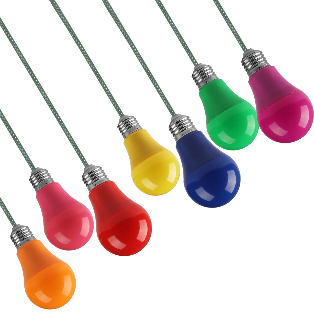 Lâmpada Colorida para Decoração de Casa, Lâmpada LED, Vermelho, Azul, Verde, Rosa, Lâmpada, Ampola, Lâmpadas Lanterna, AC 100-240V, A60, E27, B22, 8W