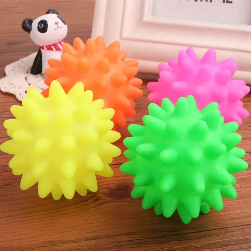 1/2pcs Dog Ball Toy Squeaky Tooth Cleaning TPR Training Supplies Puppy Pet Rubber Super Tough Interactive Chewing Toy