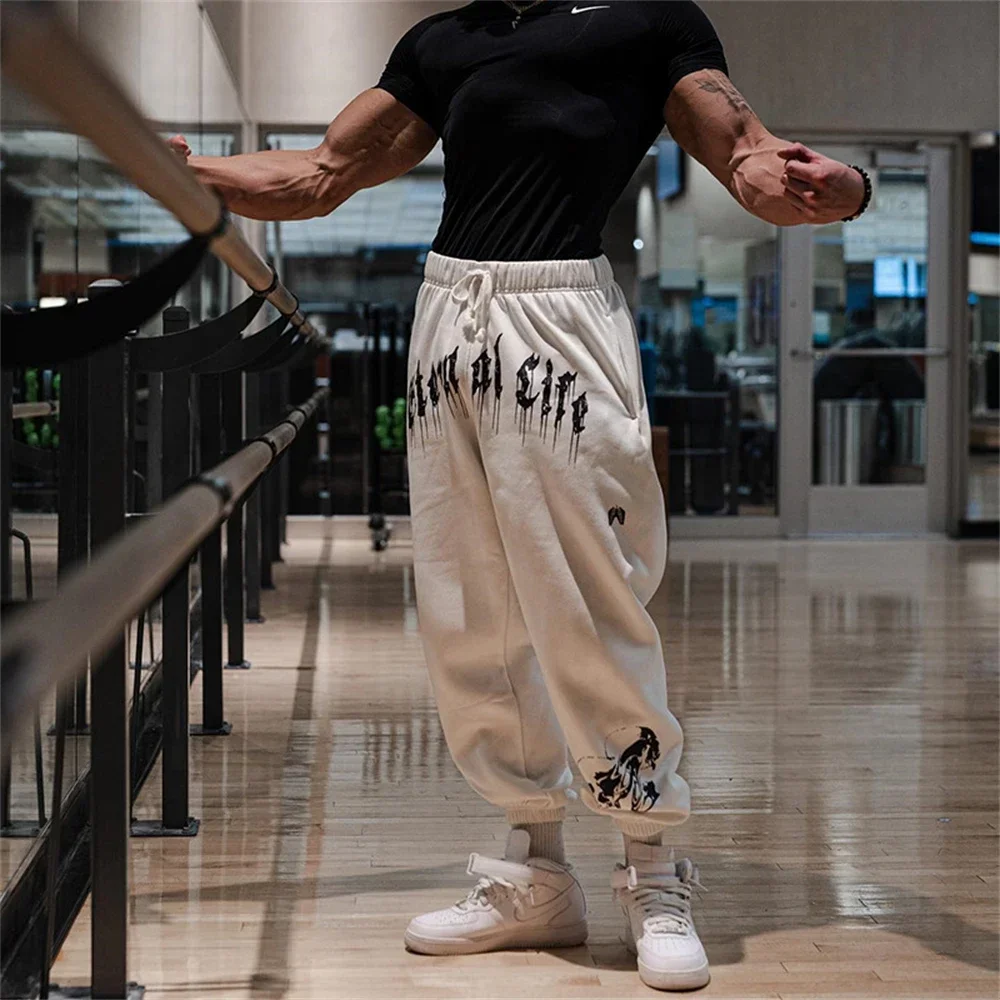 

Autumn Spring New Brand Mens Gym Joggers Cotton Pants Streetwear Sweatpants Sport Leggings Trousers Fitness Bodybuilding Bottoms