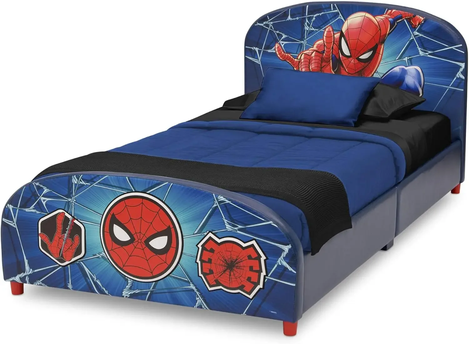 Upholstered Twin Bed, Marvel Spider Man