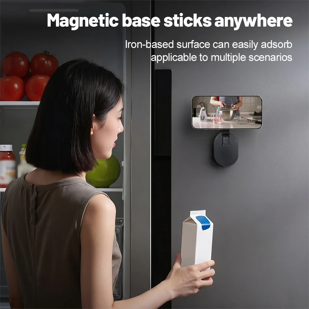 360° Rotation 3‑In‑1 Suction Cup Magnetic Phone Holder Multi‑Angle Adjustable Foldable Magnet Phone Stand Desktop Bracket New view 3