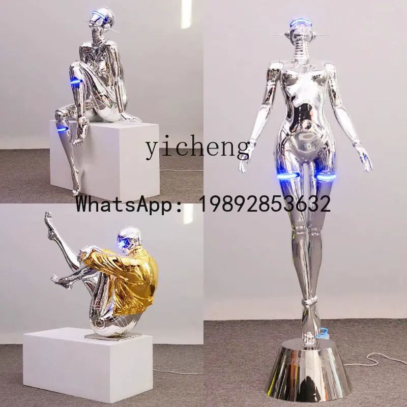 Q4  Kongshanji Muse Machinery Ji Robot Sculpture Ornament KTV Store Technology Sense Luminous Ornament