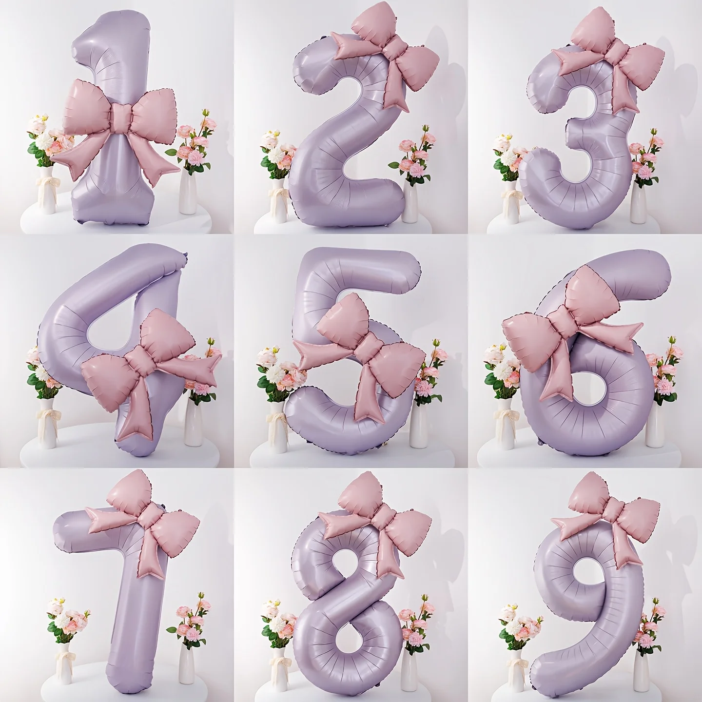 Lot de 2 ballons en forme de nœud couleur crème et violet taro, accessoires de décoration pour scène photo de fête d'anniversaire, adaptés aux fêtes d'anniversaire, décorations de fête, célébrations d'anniversaire, célébrations de vacances, murs de fond, décorations de lieux de fête en plein air
