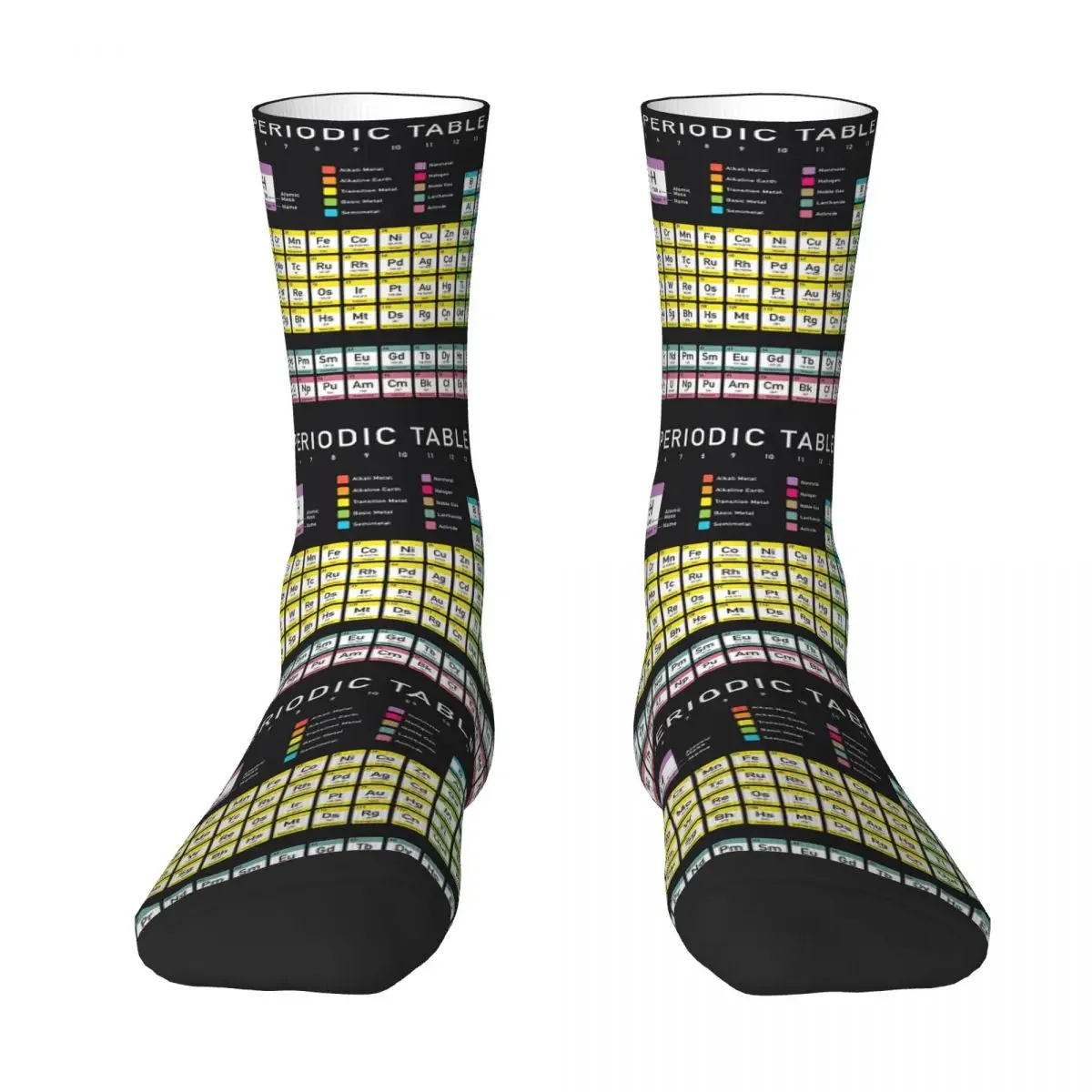 Periodic Table Detailed With Color Code Socks Harajuku Stockings All Season Long Socks Accessories for Man's Woman's Gifts