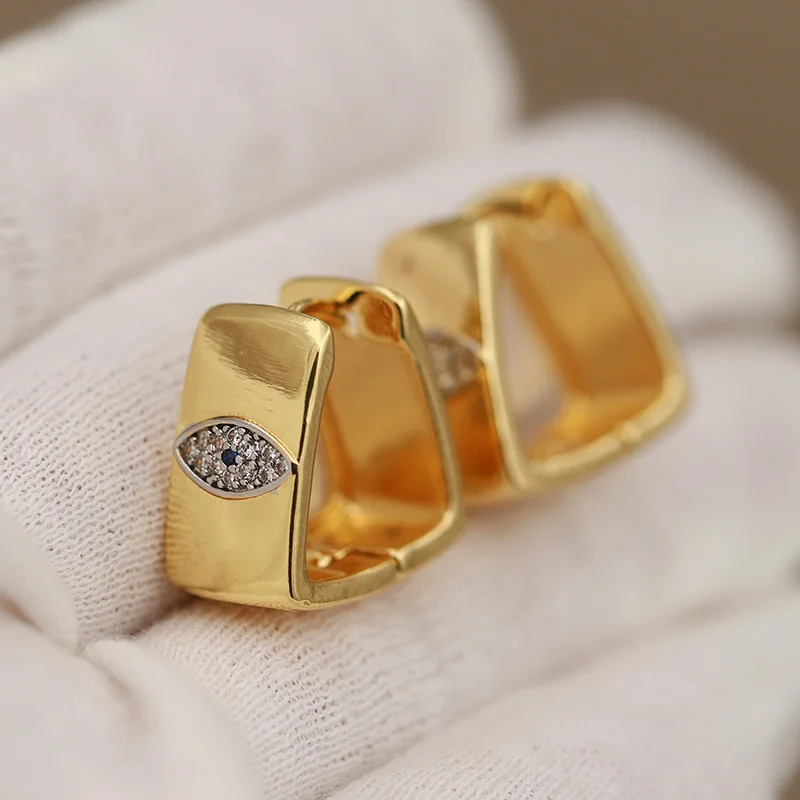 جديد البصر تصميم كريستال عيون وأقراط للنساء أزياء العلامة التجارية مجوهرات زركونيا الأقراط الحساسة #3