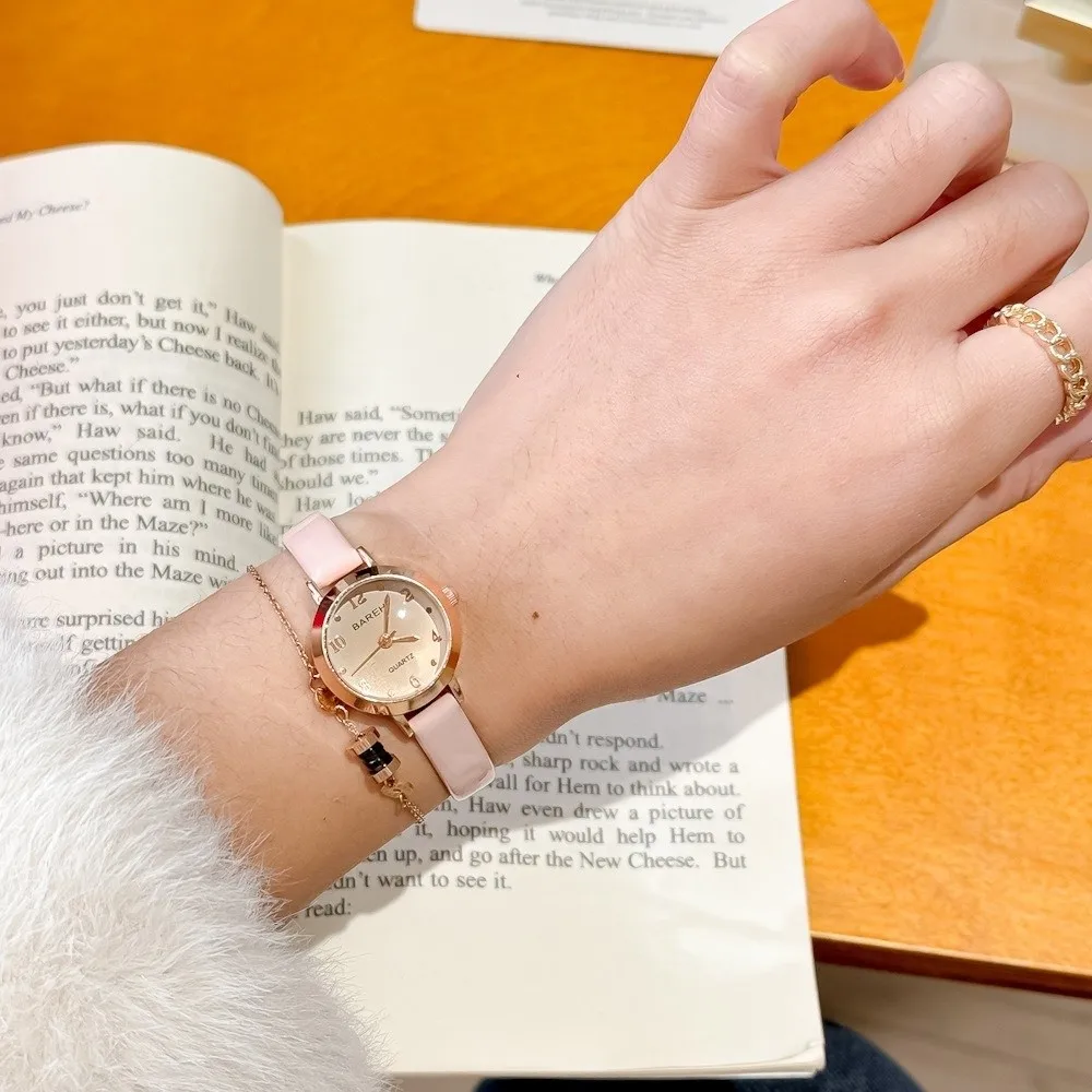 Fashion Leather Strap Watches for Women Circular Precise Quartz Watch Minimalist Elegant Bracelet Watch Female Gifts