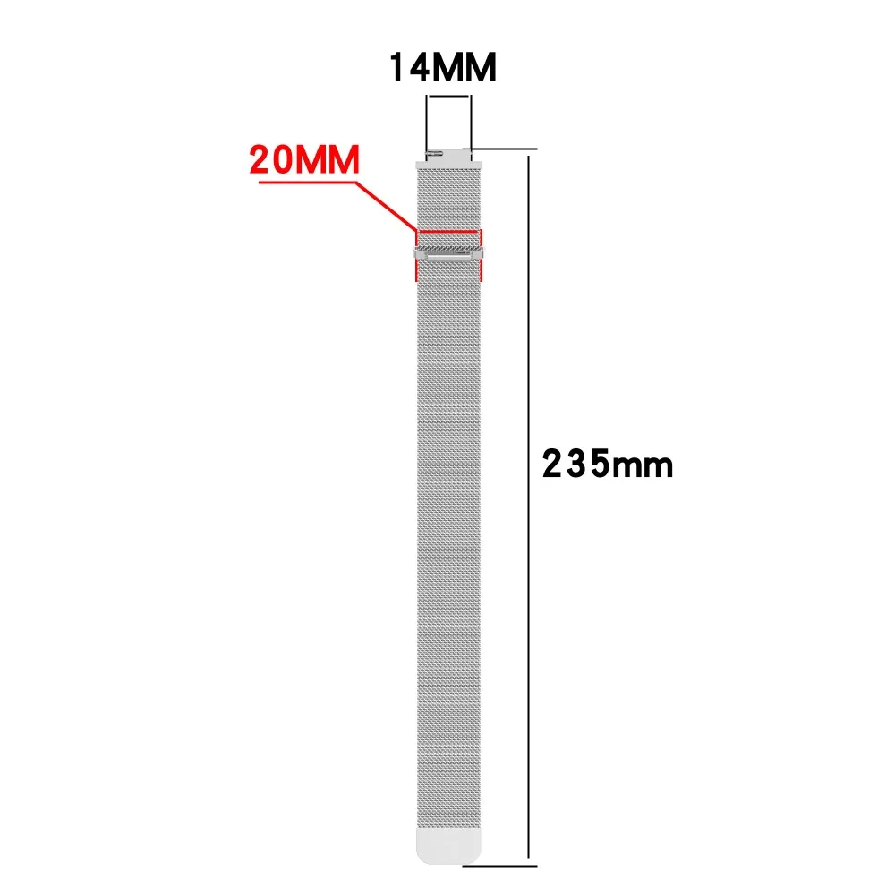 14mm Metal Milanese Loop Strap for Garmin CIRQA Smart Band Comfortable Magnetic Adjustable Bracelet for Garmin Lily2 Wristband