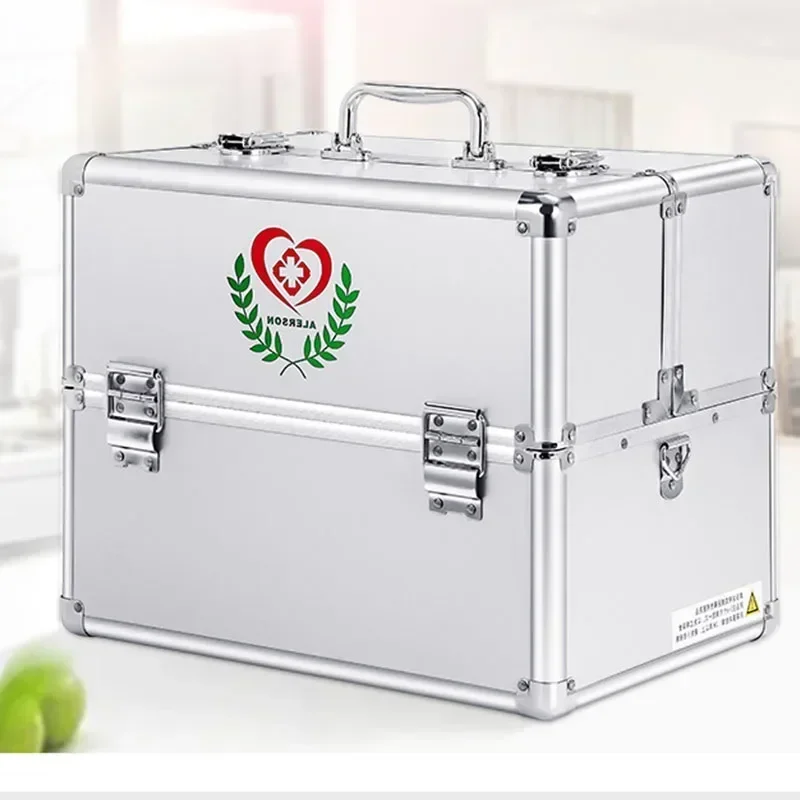 Medicine Box Office Household Standing Aluminum Alloy Medical Box First Aid Kit Storage Box Family First Aid Kit