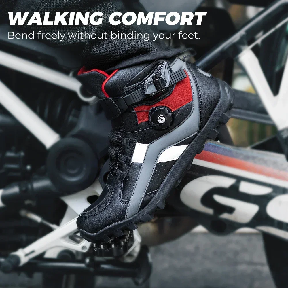 Motorcycle Short Boots Men Shoes Riding Sneakers Unisex Highly Elastic Breathable Comfortable Motorbike Off-road Outdoor Cycling - Image 6