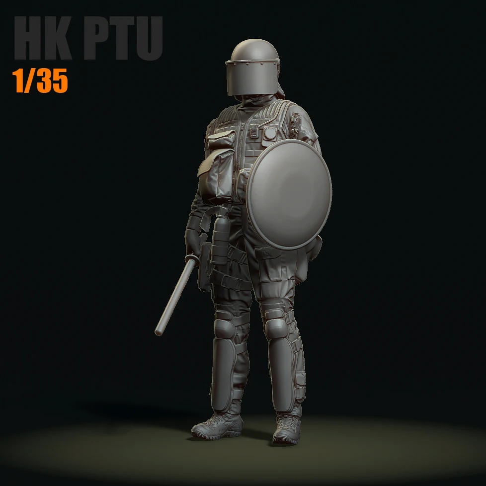 WNGG Original 1/35 Resin Soldier Hong Kong Police Maskless Edition Selbstmontage und Färbung (3D-Druck) A4-5