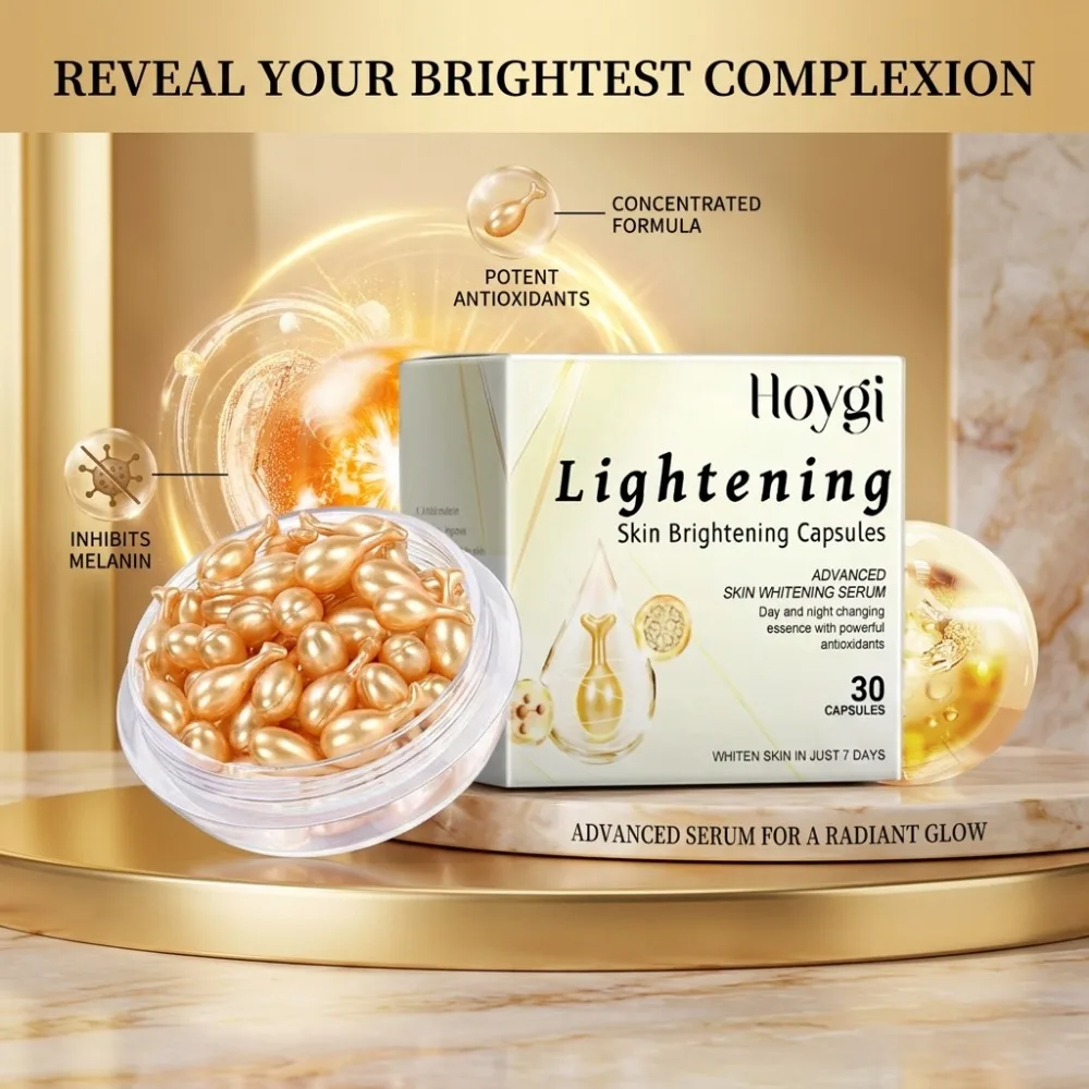 30 Capsules Skin Lightening Serum Capsule Whitening Facial Essence Reduce Dark Spots Antioxidant Moisturizing Face Skin Care